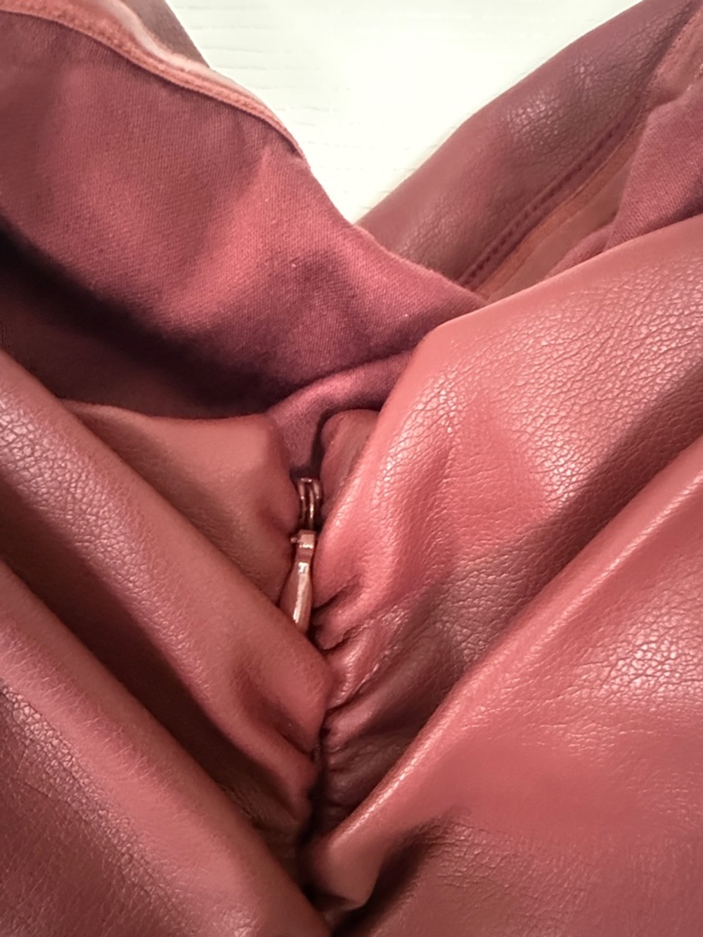 NWT Anthropologie Strapless Wine Red faux leather dress - Picture 8 of 9